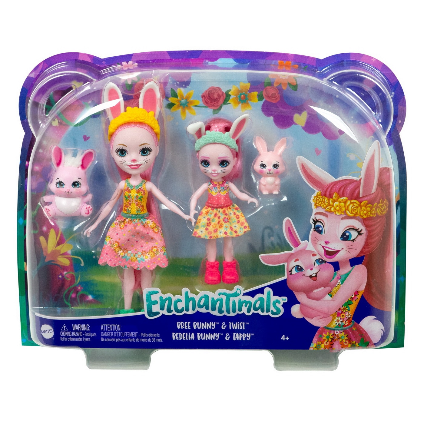 Set de păpuși Enchantimals - Bree &amp; Bedelia Bunny, 4 piese