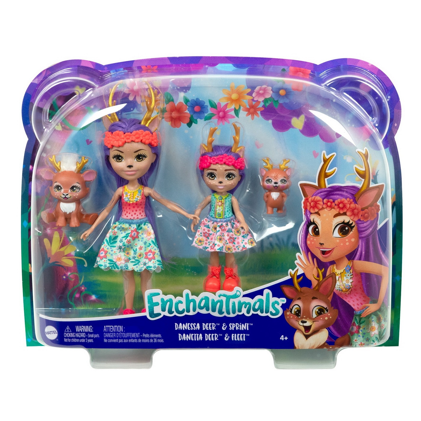 Set de păpuși Enchantimals - Danessa &amp; Danetta Deer, 4 piese