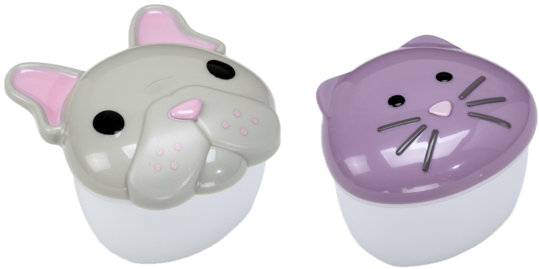 Set de boluri cu capac Melii - Câine și pisică, 232 ml, 2 buc