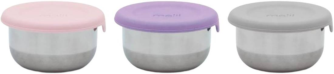 Set boluri cu capac Melii - Pink, purple & grey, 3 buc.