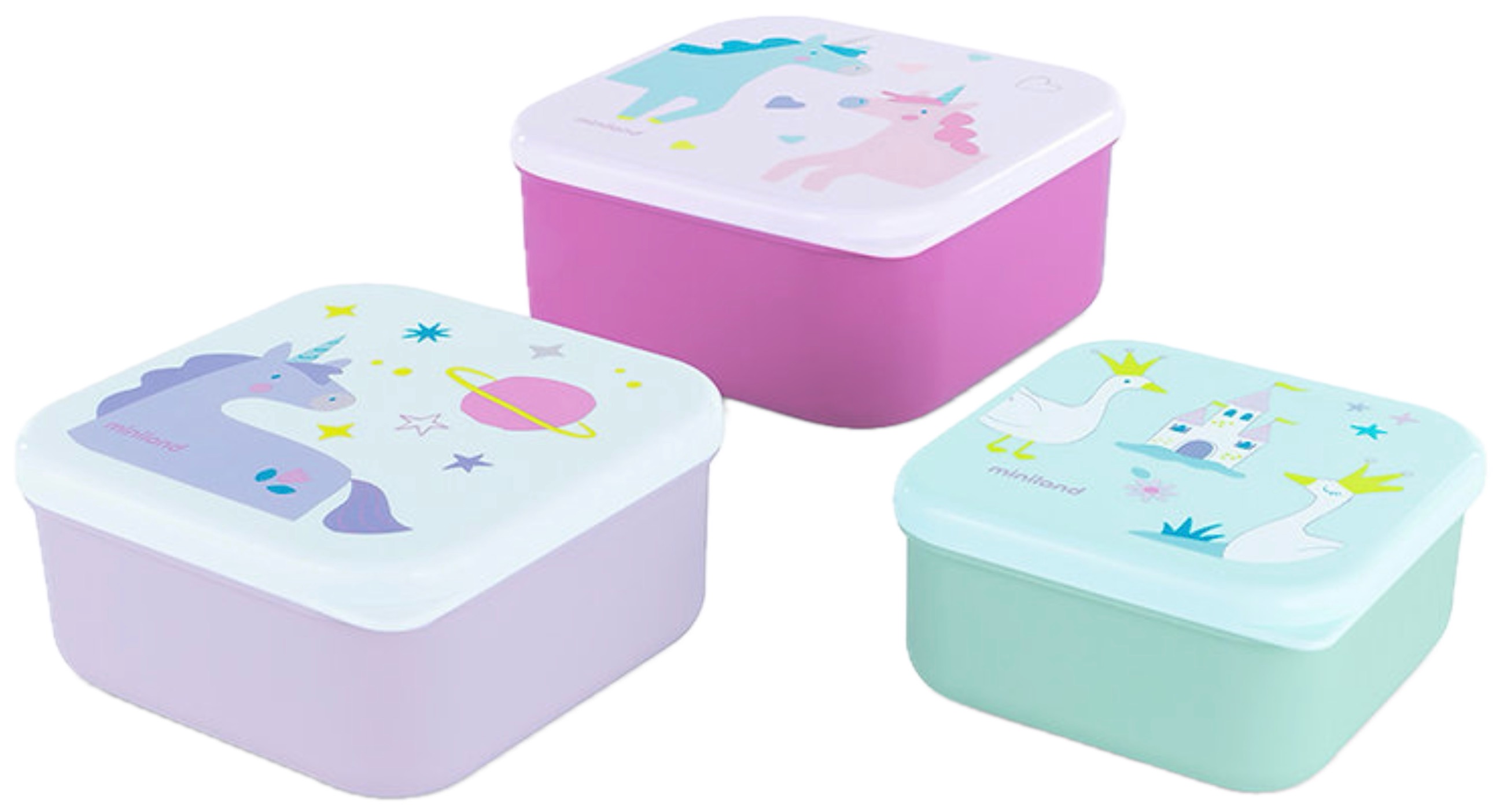 Set cutie cu alimente Miniland - Fantasy, 3 buc