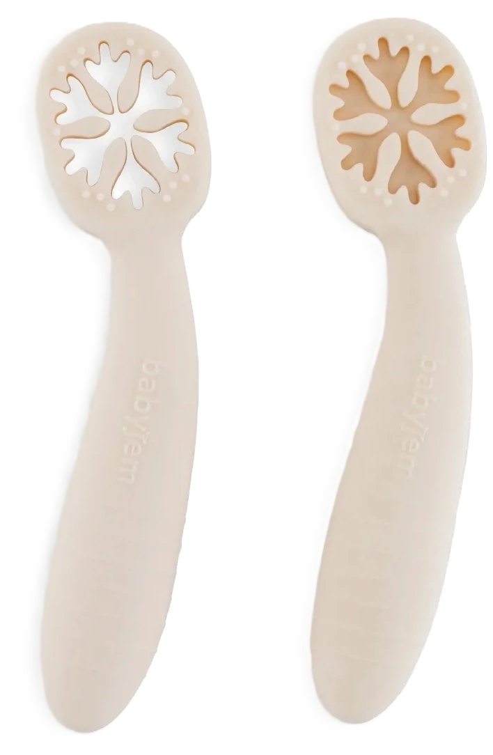 Lingurițe pentru bebeluși  Babyjem - My First Spoon, 2 bucăți , Ecru