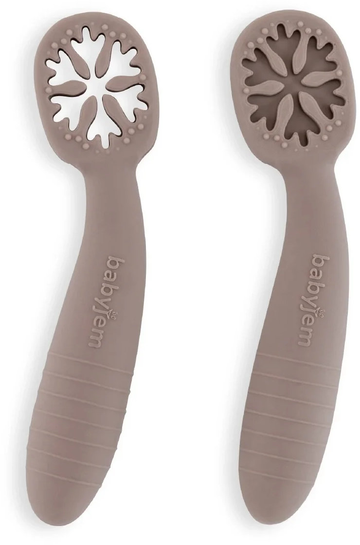 Lingurițe pentru bebeluși  Babyjem - My First Spoon, 2 bucăți , Latte