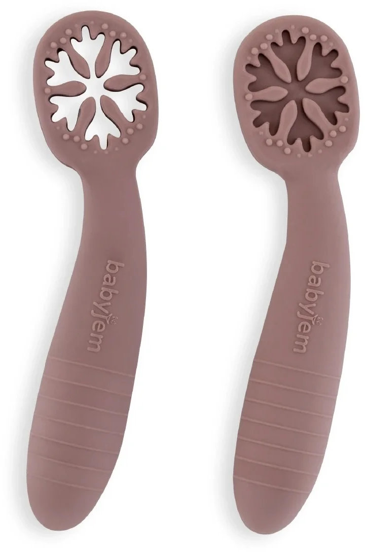 Lingurițe pentru bebeluși Babyjem - My First Spoon, 2 bucăți, Mocha