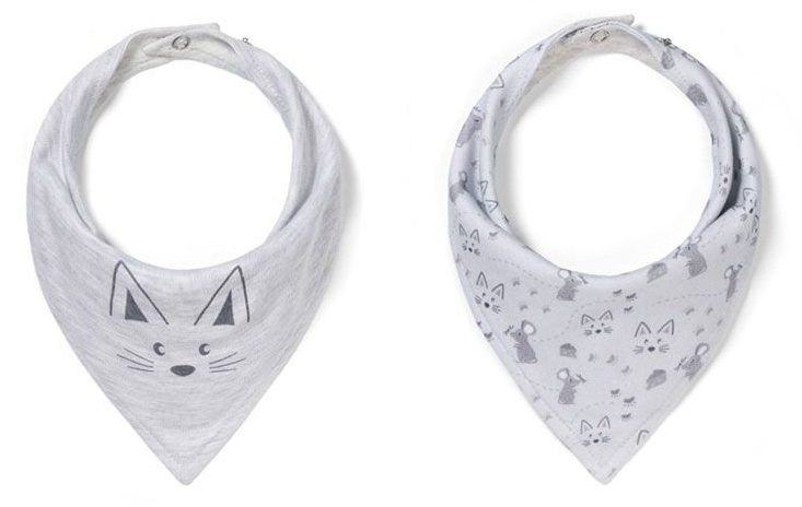 Set bavete tip bandană BabyOno - Be Active, 2 bucăți, Kitty