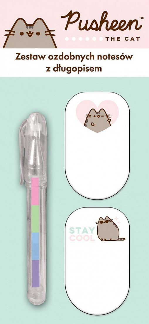 Set de bilețele cu stilou St. Majewski Pusheen