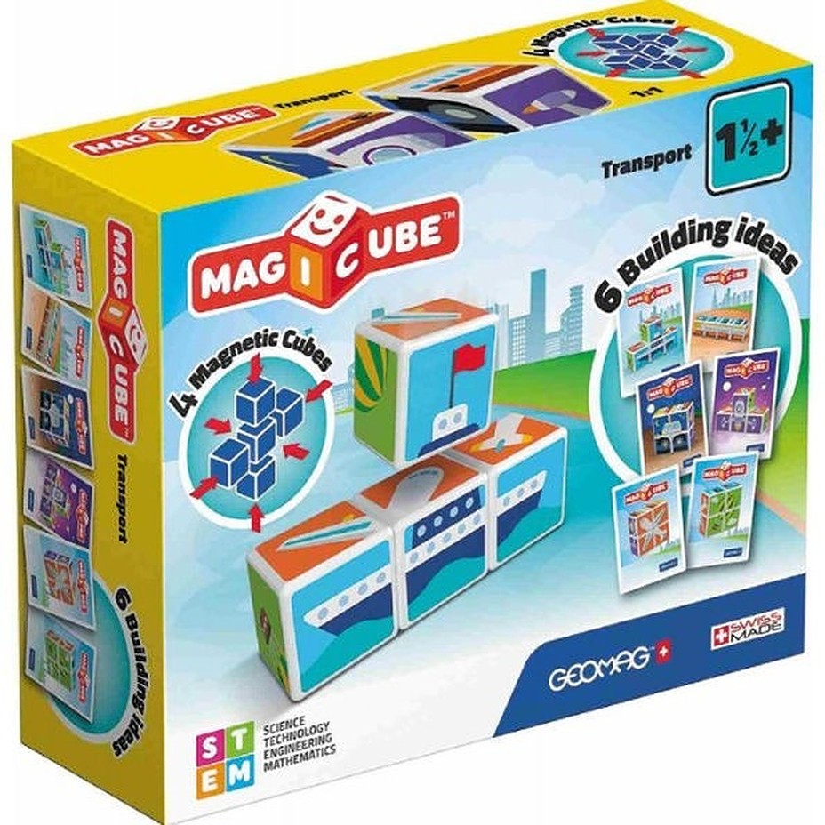 Set de cuburi magnetice Geomag - Magicube, Vehicule, 7  piese