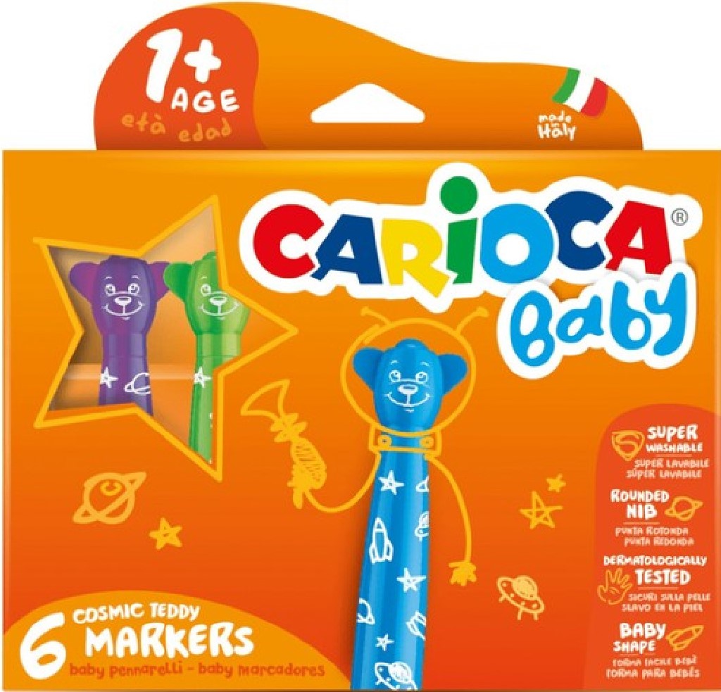 Set markere Carioca Baby - Teddy, 6 culori
