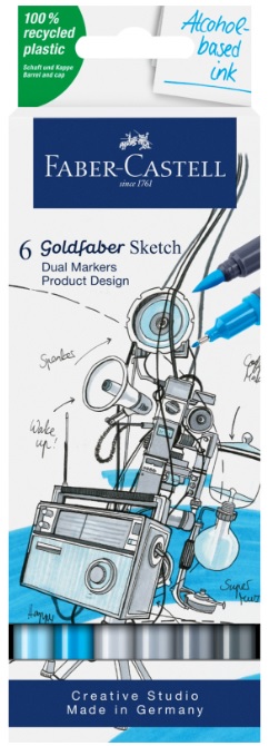 Set de markere Faber-Castell Goldfaber Sketch - Design, 6 culori