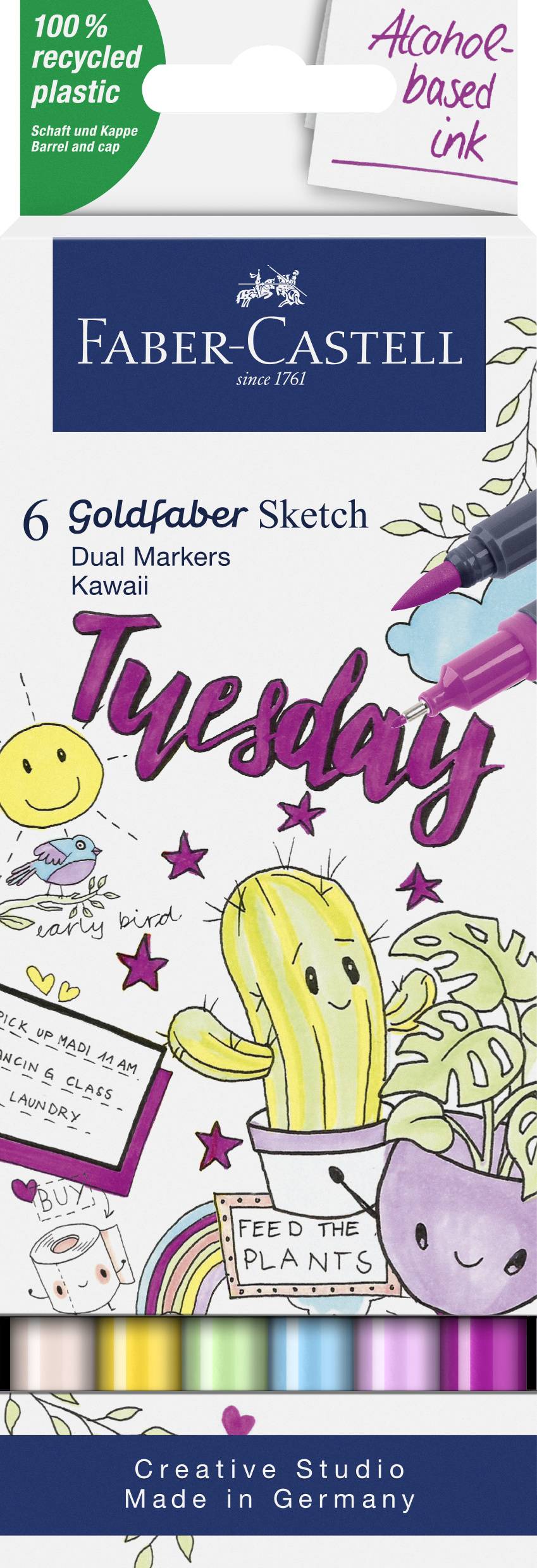 Set de markere Faber-Castell Goldfaber Sketch - Kawaii, 6 culori