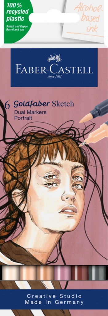 Set de markere Faber-Castell Goldfaber Sketch - Portrait, 6 culori