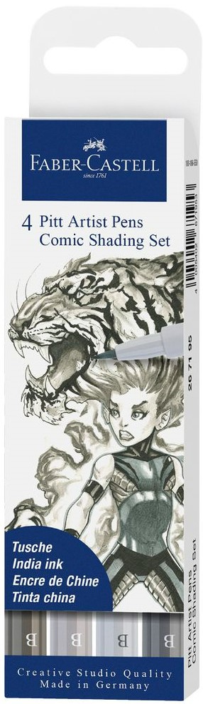 Set de markere Faber-Castell Pitt Artist - Comic Shading, 4 buc.