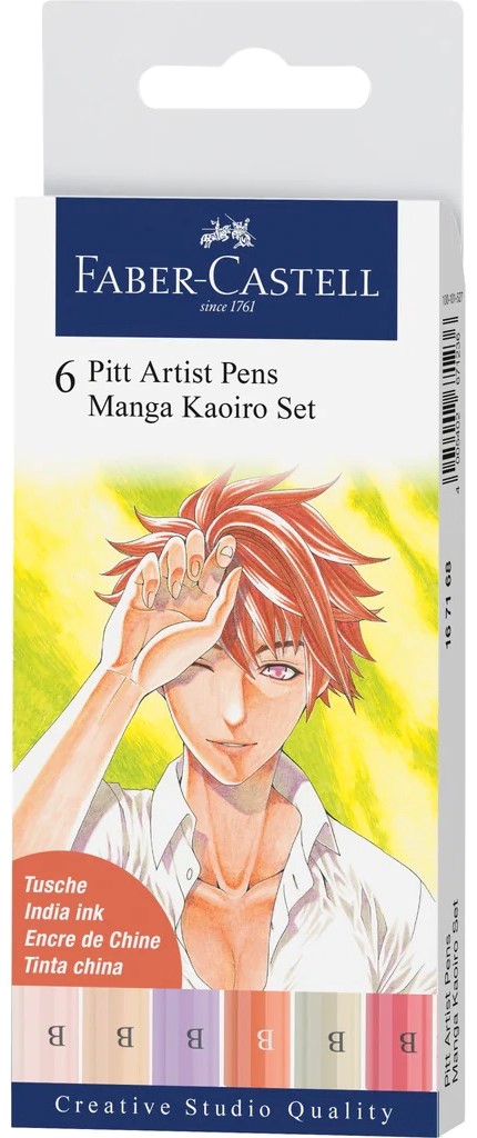 Set de markere Faber-Castell Pitt Artist - Manga Kaoiro, 6 culori