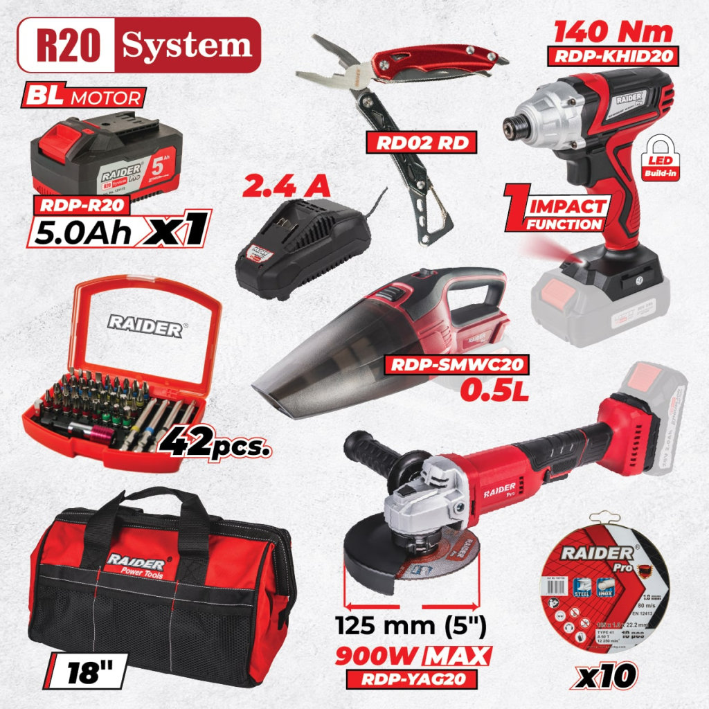 Set de mașini și accesorii Raider - R20, 3 mașini, 5Ah
