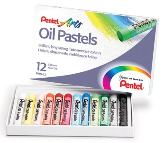 Set pasteluri uleioase Pentel - Arts, 12 culori