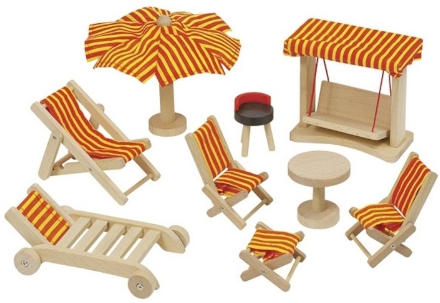 Set de mobilier pentru casa de păpuși Goki - Mobilier pentru exterior