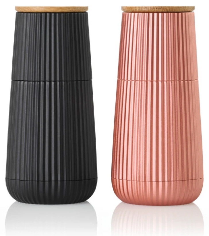 Set de râșnițe pentru sare și piper AdHoc - Scape, 12 cm,negru/roz