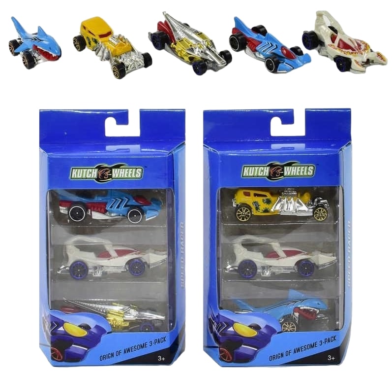 Set de cărucioare din metal Raya Toys - 3 piese, sortiment