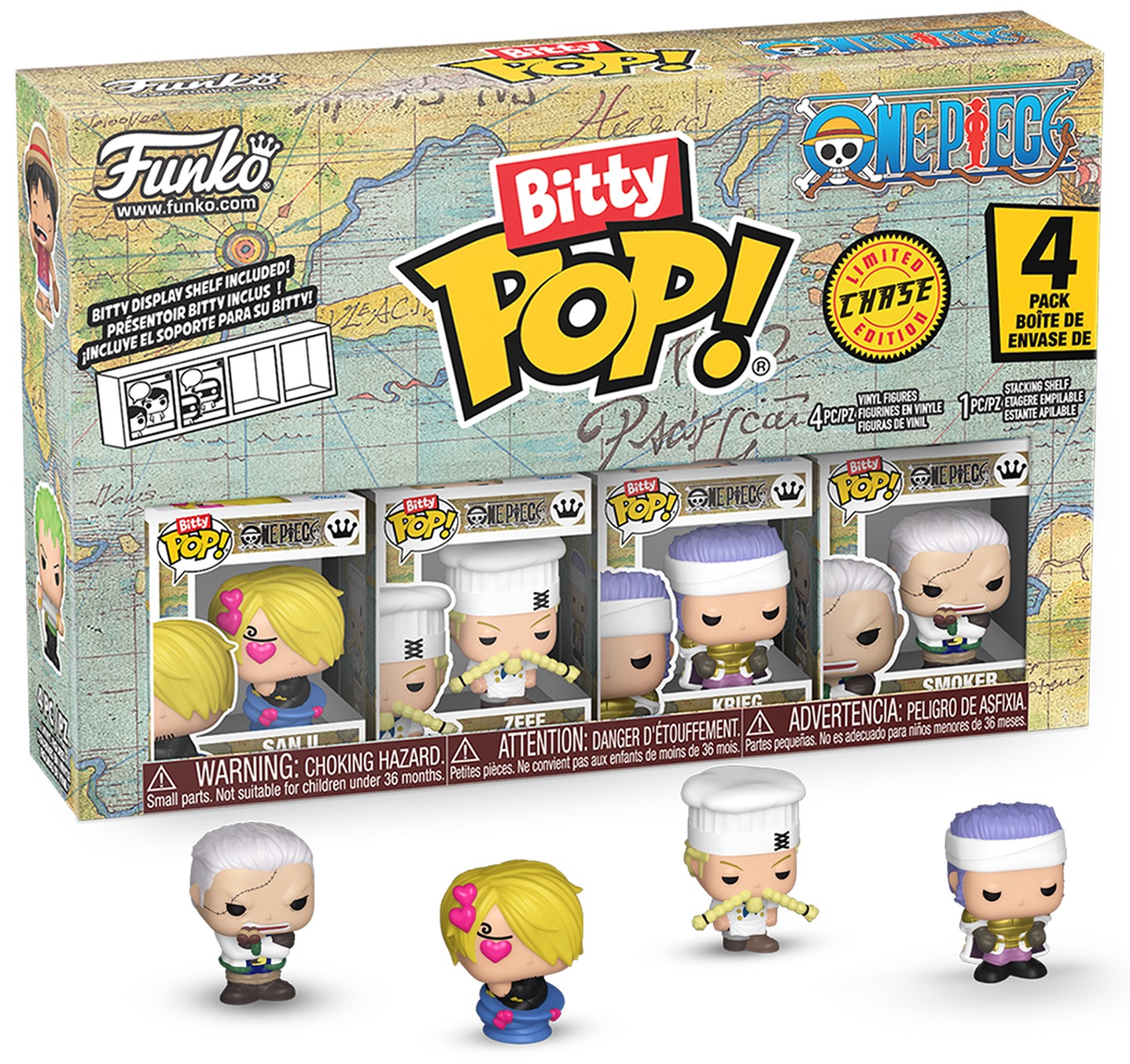 Set de figurine mini Funko Bitty POP! Animation: One Piece - 4 Pack (Series 3)