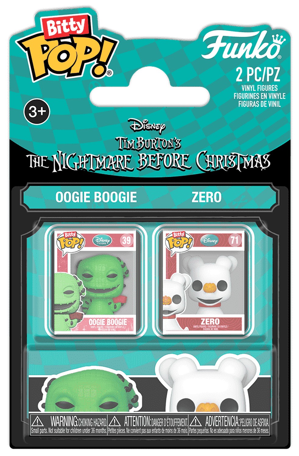 Set de mini figurine Funko Bitty POP! Disney: The Nightmare Before Christmas - Oogie & Zero