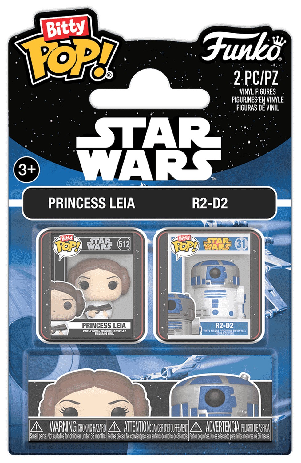 Set de mini figurine Funko Bitty POP! Movies: Star Wars - Leia & R2D2