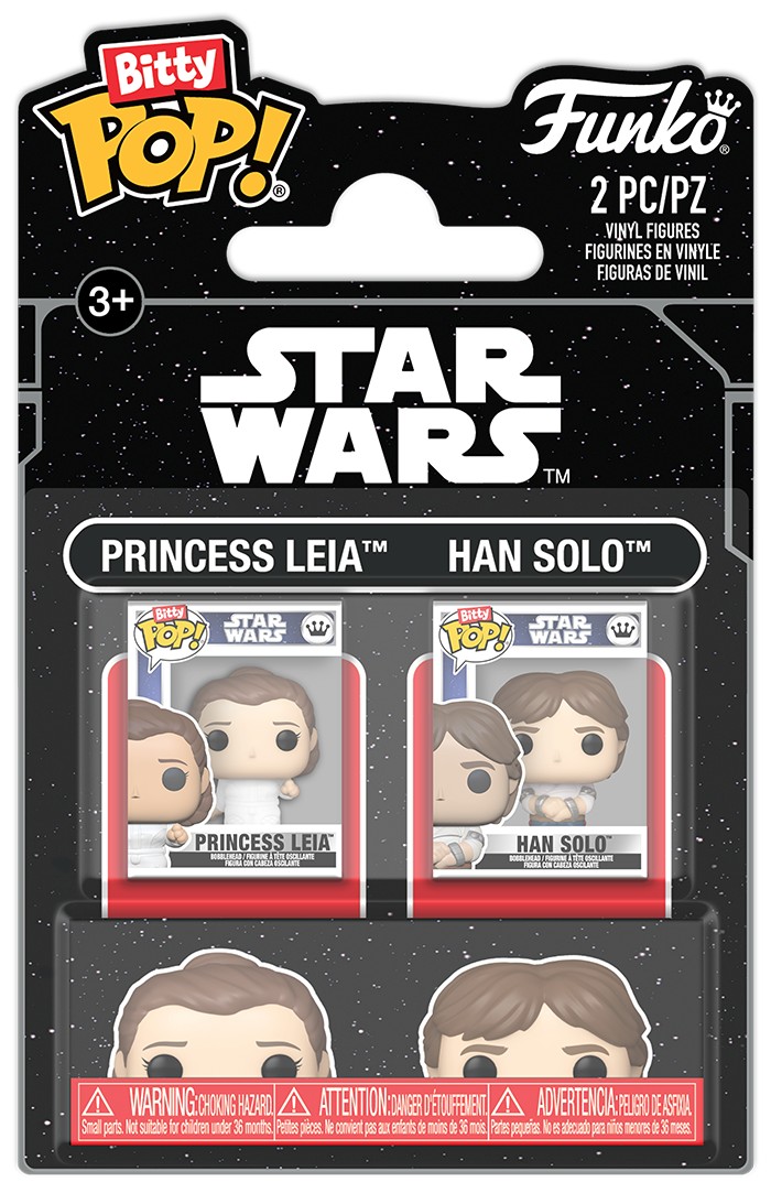 Set de figurine mini Funko Bitty POP! Movies: Star Wars - Princess Leia &amp; Han Solo