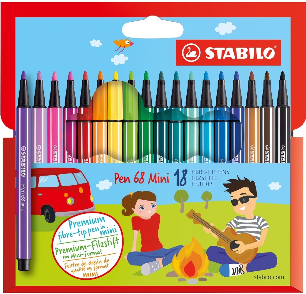 Set de mini markere Stabilo Pen 68 - 18 culori