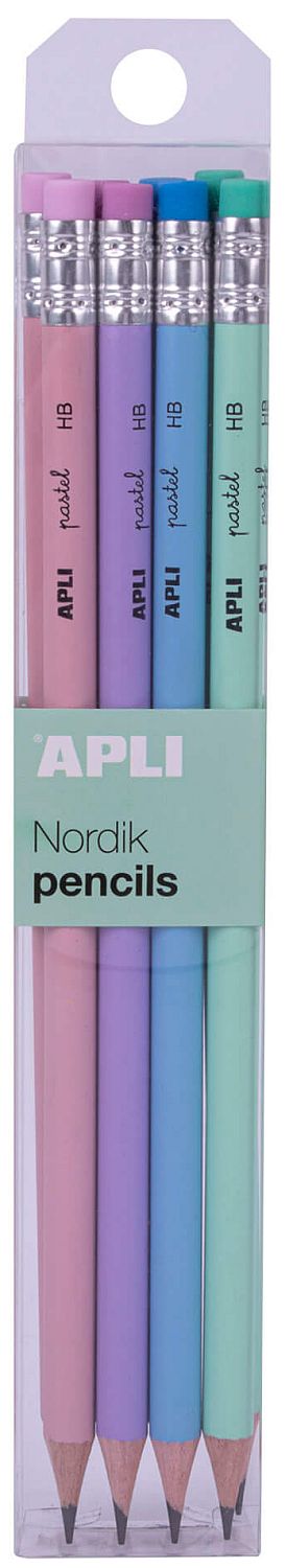 Set de creioane Apli Nordik - HB, 8 buc, cu radieră