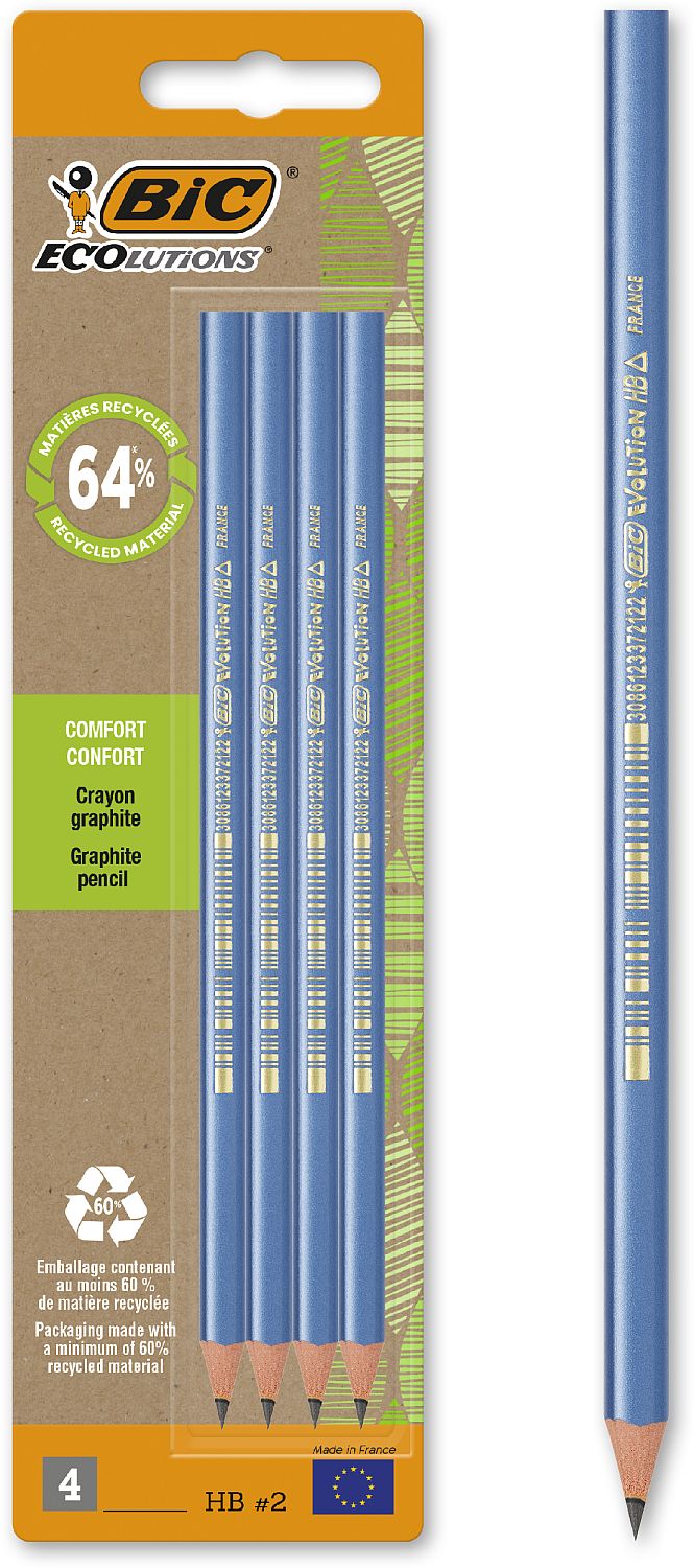 Set de creioane BIC Ecolutions - HB, 4 buc