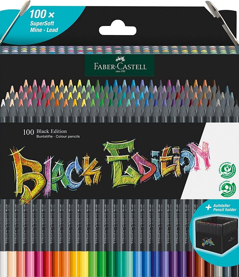 Set de creioane Faber-Castell Black Edition - 100 de culori