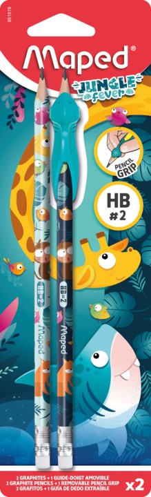 Set de creioane Maped Jungle Fever - HB, 2 bucăți + cu vârf de scris