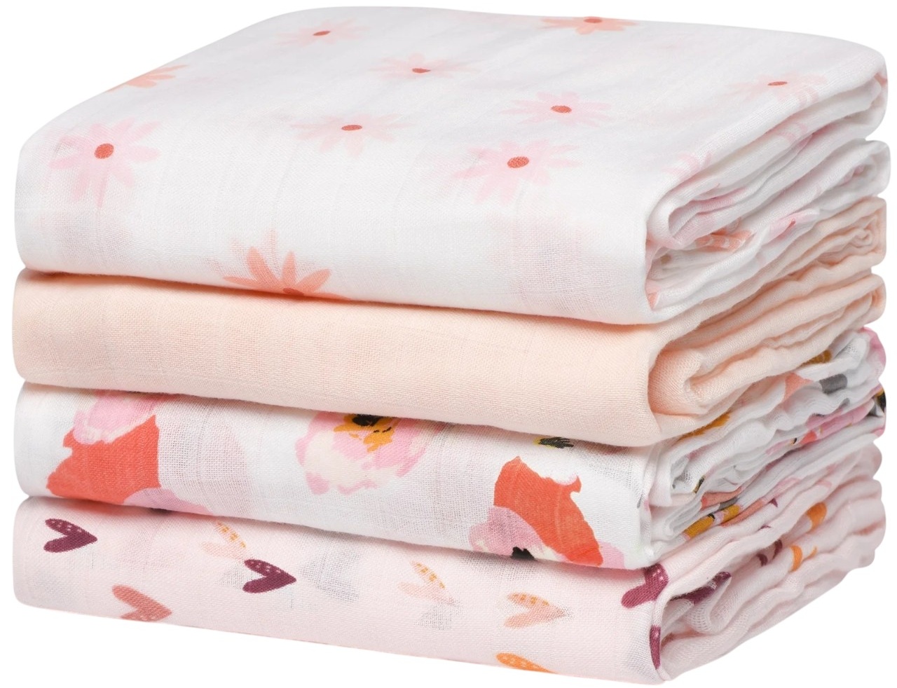 Set scutece Momcozy din muselină - 4 piese, 120 x 120 cm