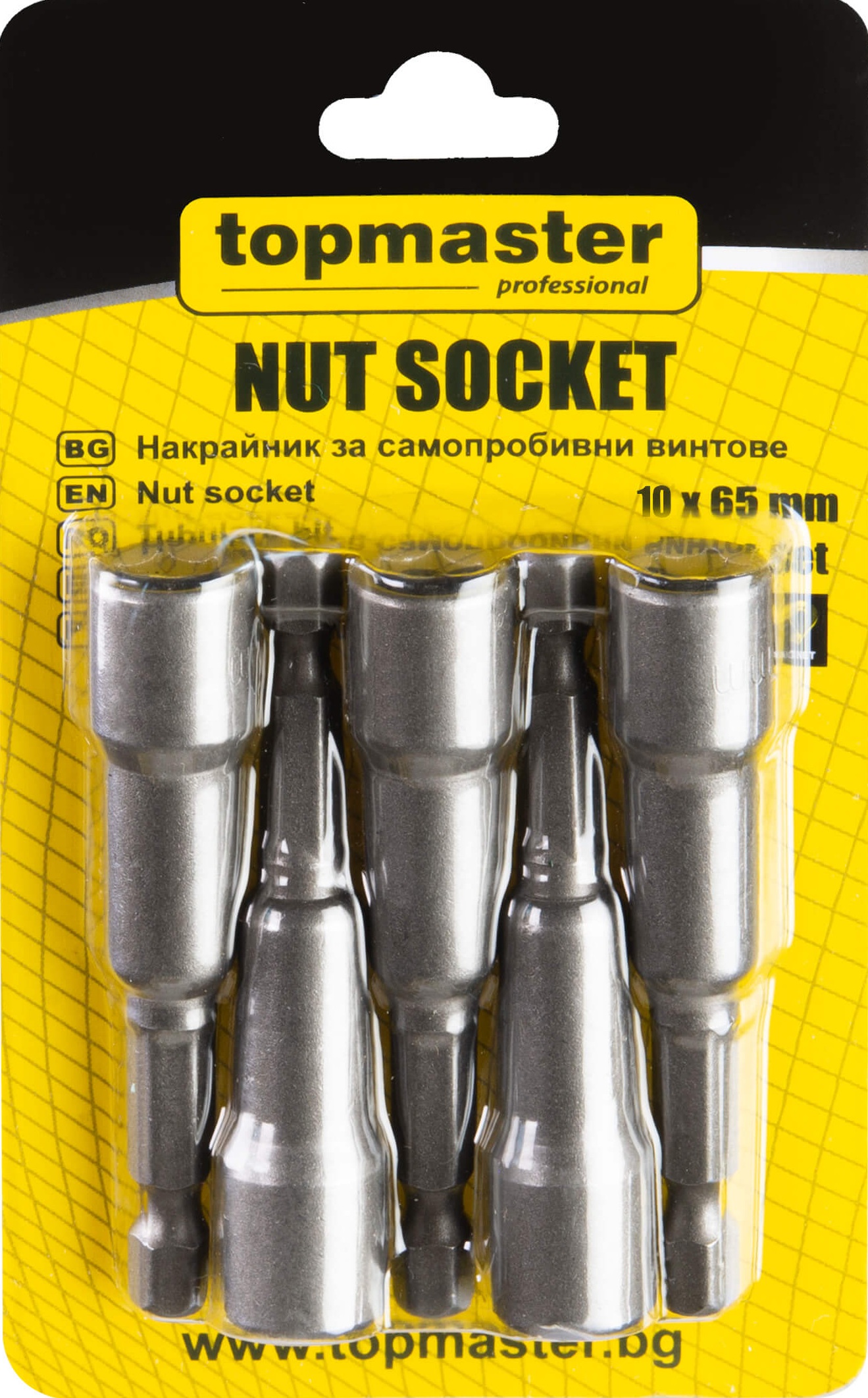 Set de capete pentru șuruburi autofiletante Top Master - Pro, 5 buc, 10 x 65 mm, 10/100