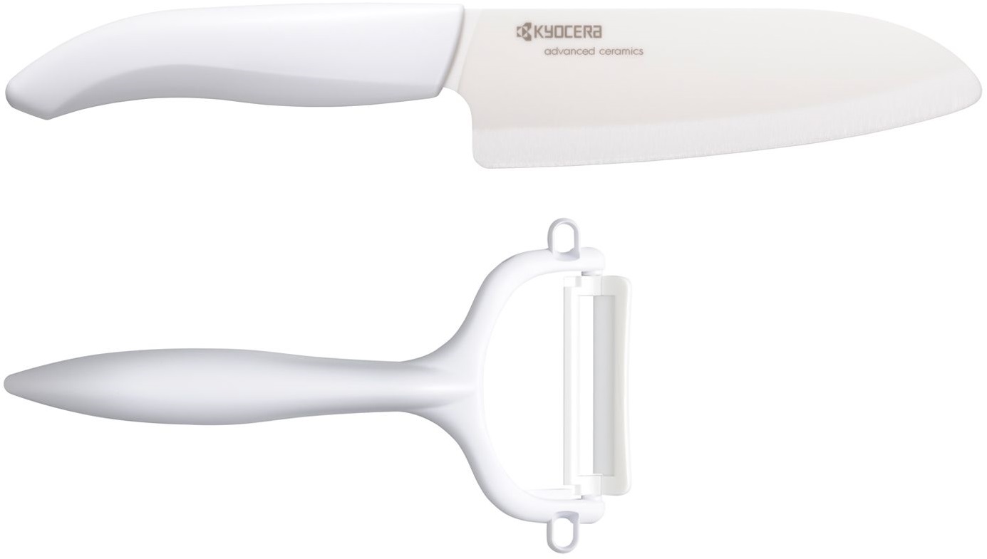 Set cuțit și decojitor KYOCERA , într-o cutie, albă
