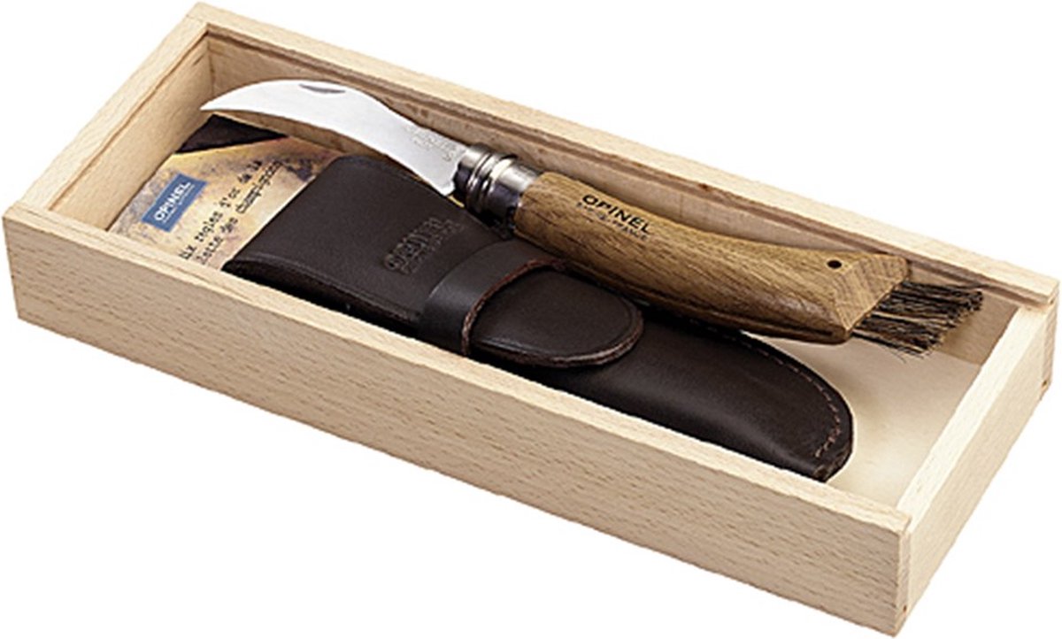 Set de cuțite pentru ciuperci și teacă Opinel - №8, stejar