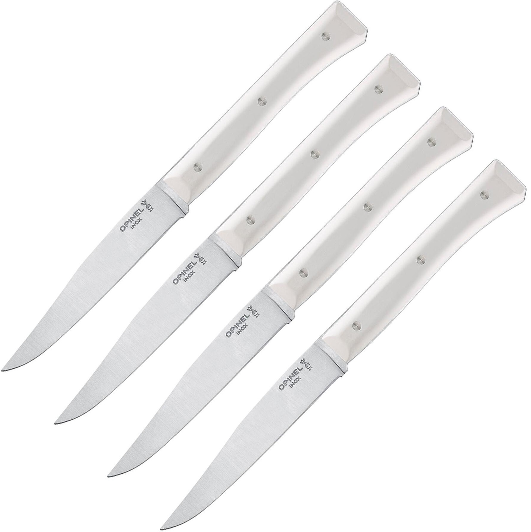 Set de cuțite Opinel Facette - Alb, 4 buc