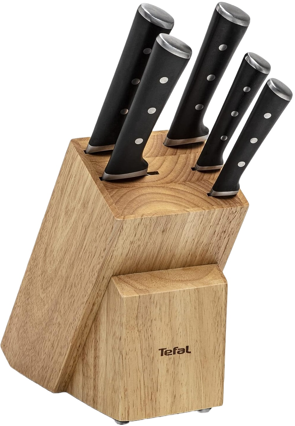 Set de cuțite cu suport din lemn Tefal - Ice Force K232S574, 6 piese
