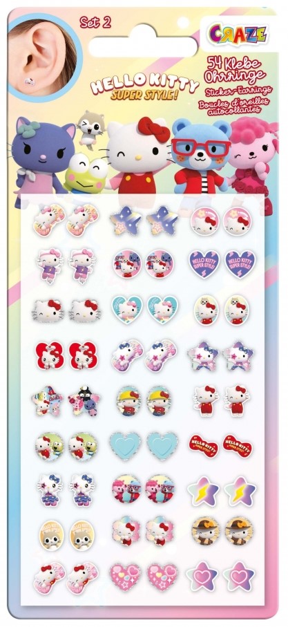 Set de autocolante pentru cercei Craze - Hello Kitty, 54 buc