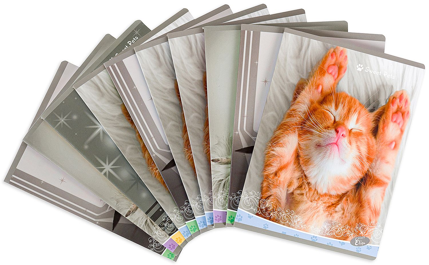 Set de 10 caiete Elisa Sweet Pets - A4, 62 de foi, sortiment