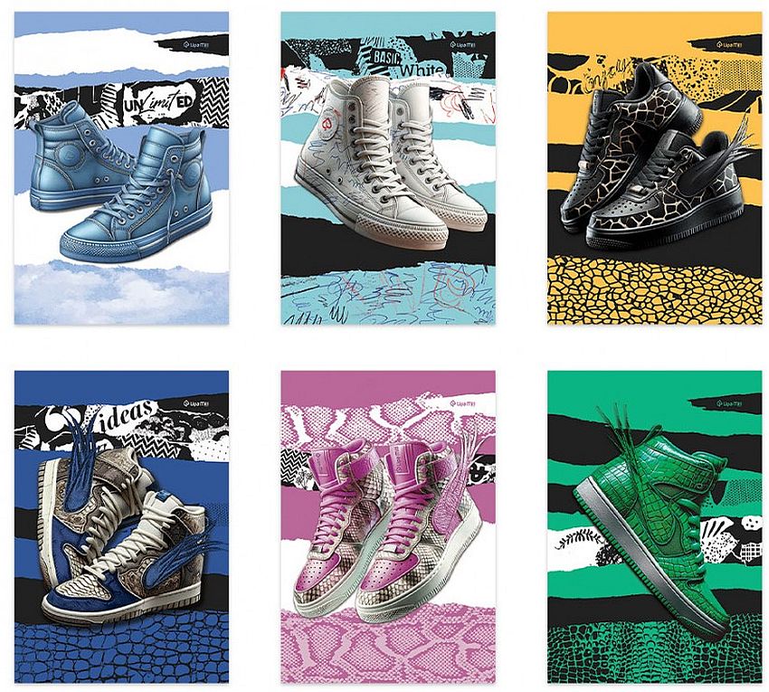 Set de 10 caiete Mar Mar - Sneakers, A4, 40+2 foi, rânduri largi