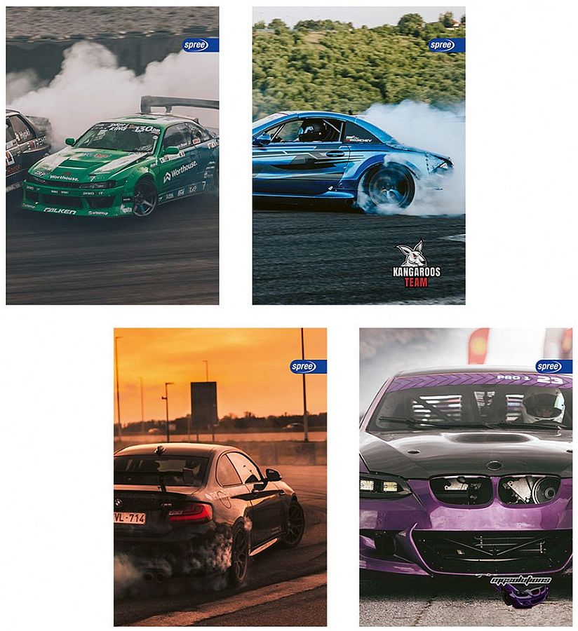 Set de 10 caiete Spree Racer - A4, 40+2 foi, rânduri largi