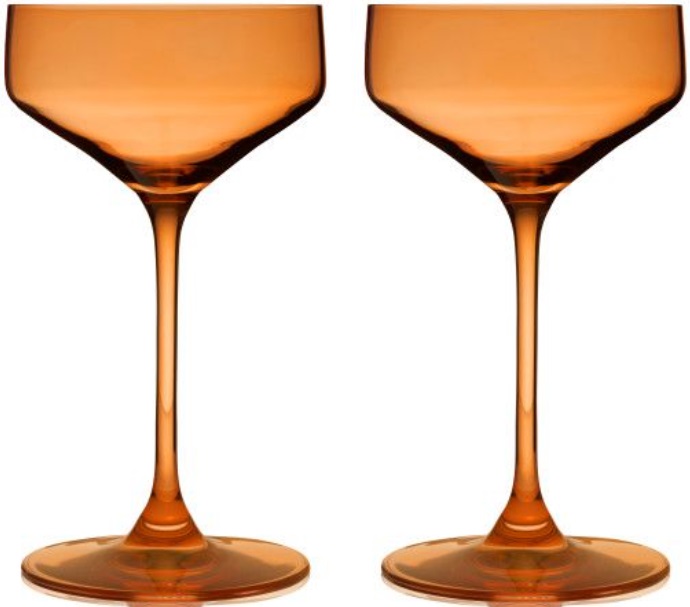 Set de 2 pahare de cocktail coupe Viski - Nouveau, 192 ml, chihlimbar