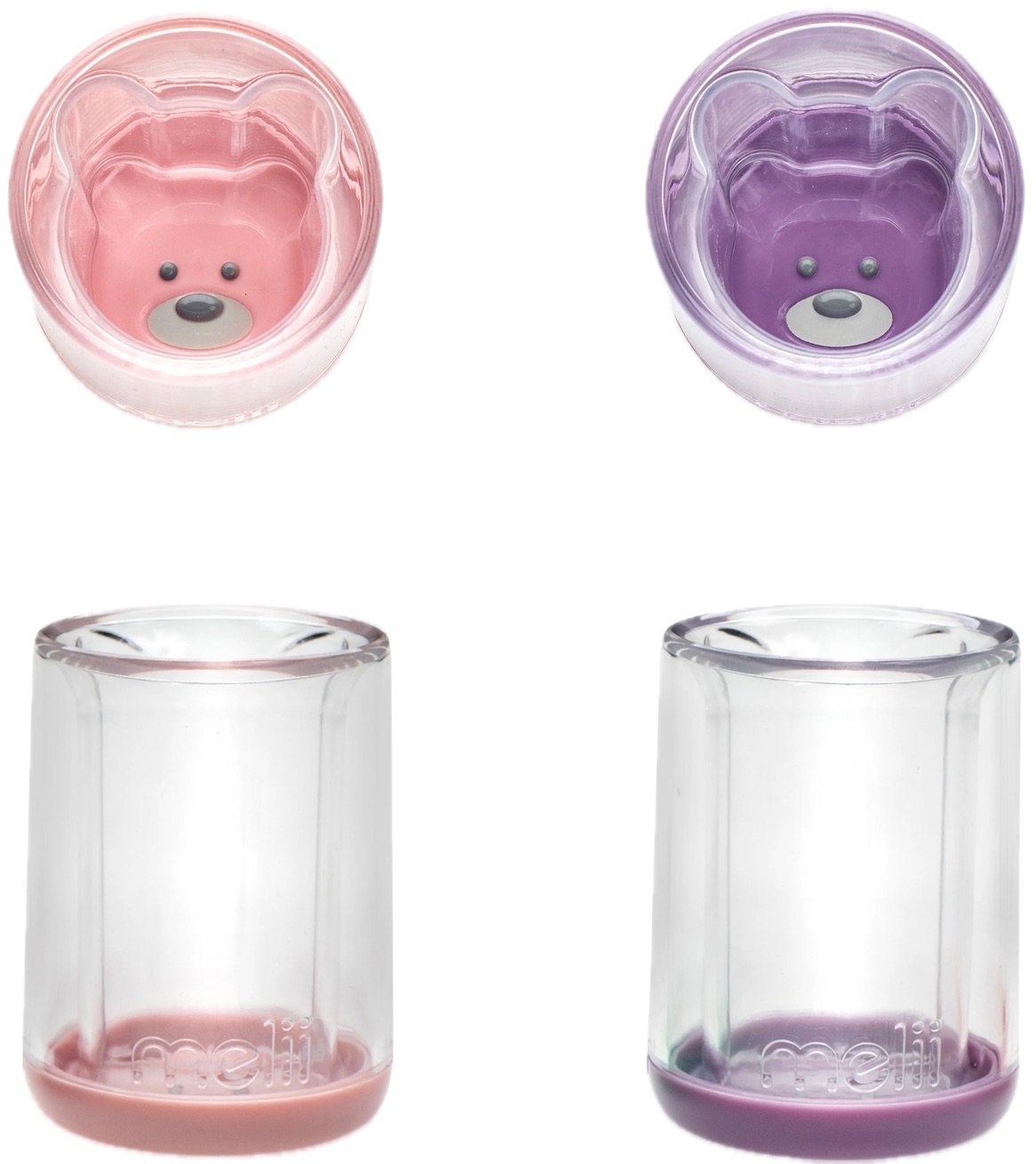 Set de 2 pahare de băut Melii - Roz și mov, 145 ml