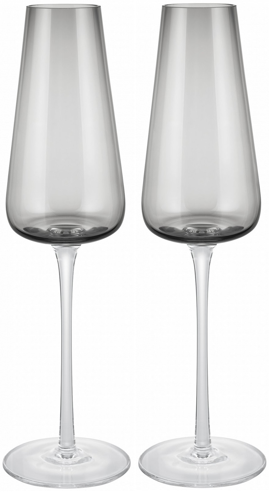 Set 2 pahare de șampanie Blomus - Belo, 200 ml, gri