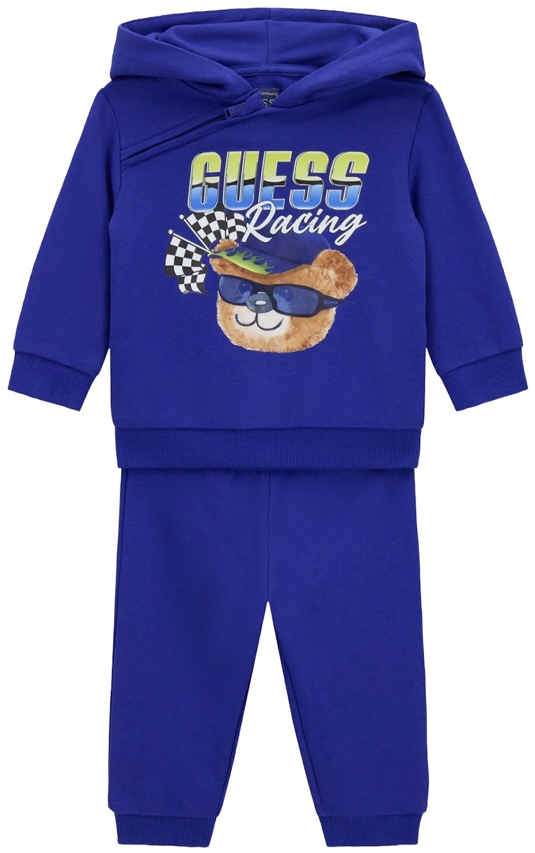 Set din 2 piese Guess - Hanorac cu fermoar și pantaloni, albastru, 24 luni