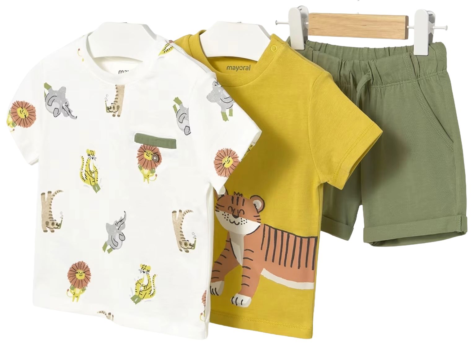 Set de 3 piese Mayoral - Roar, auriu, 6 luni
