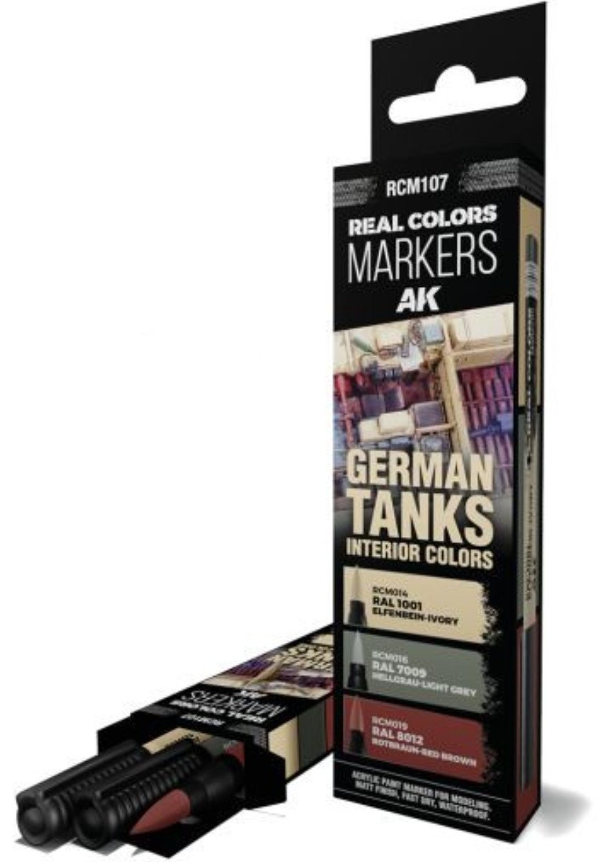 Set de 3 markere cu vopsea acrilica  AK Interactive - GERMAN TANKS (RCM107)