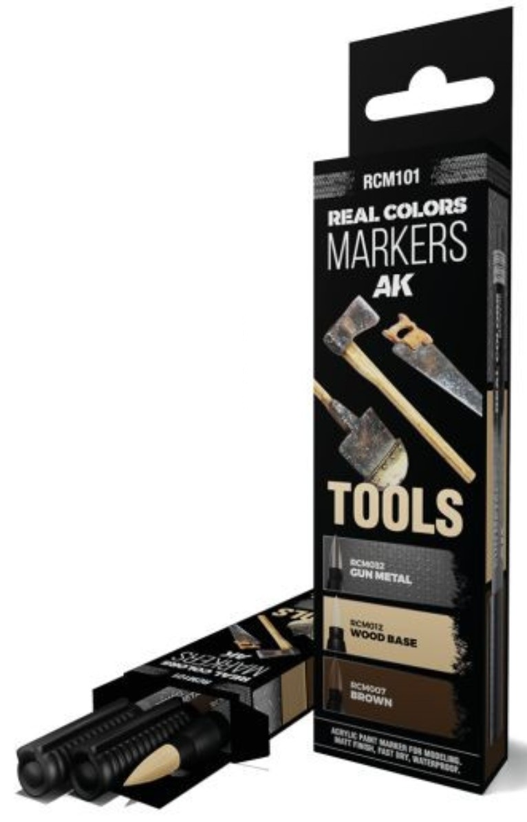 Set de 3 markere cu vopsea acrilica  AK Interactive - TOOLS SET (RCM101)