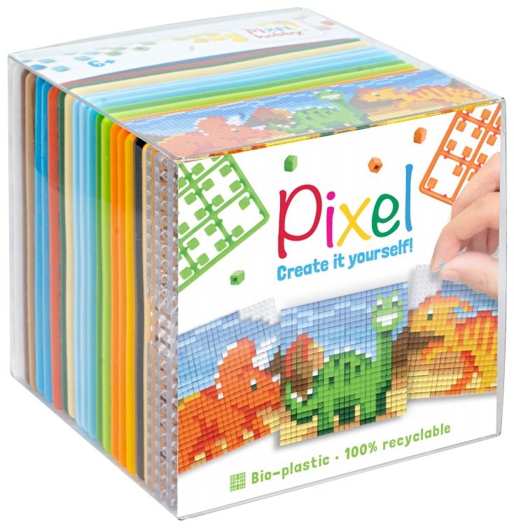 Set de 3 mozaicuri  Pixelhobby - Dinozauri, cu pixeli Classic