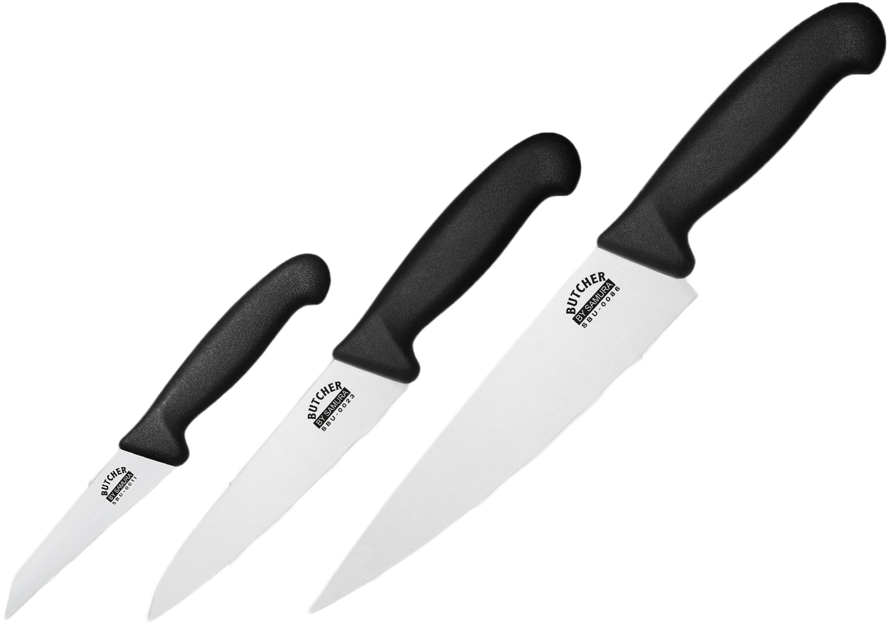 Set de 3 cuțite Samura - Măcelar, mâner negru